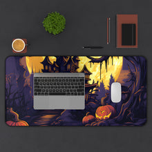 DistinctInk Desk Mat with Ghostly Ghouls in the Graveyard Design for Halloween