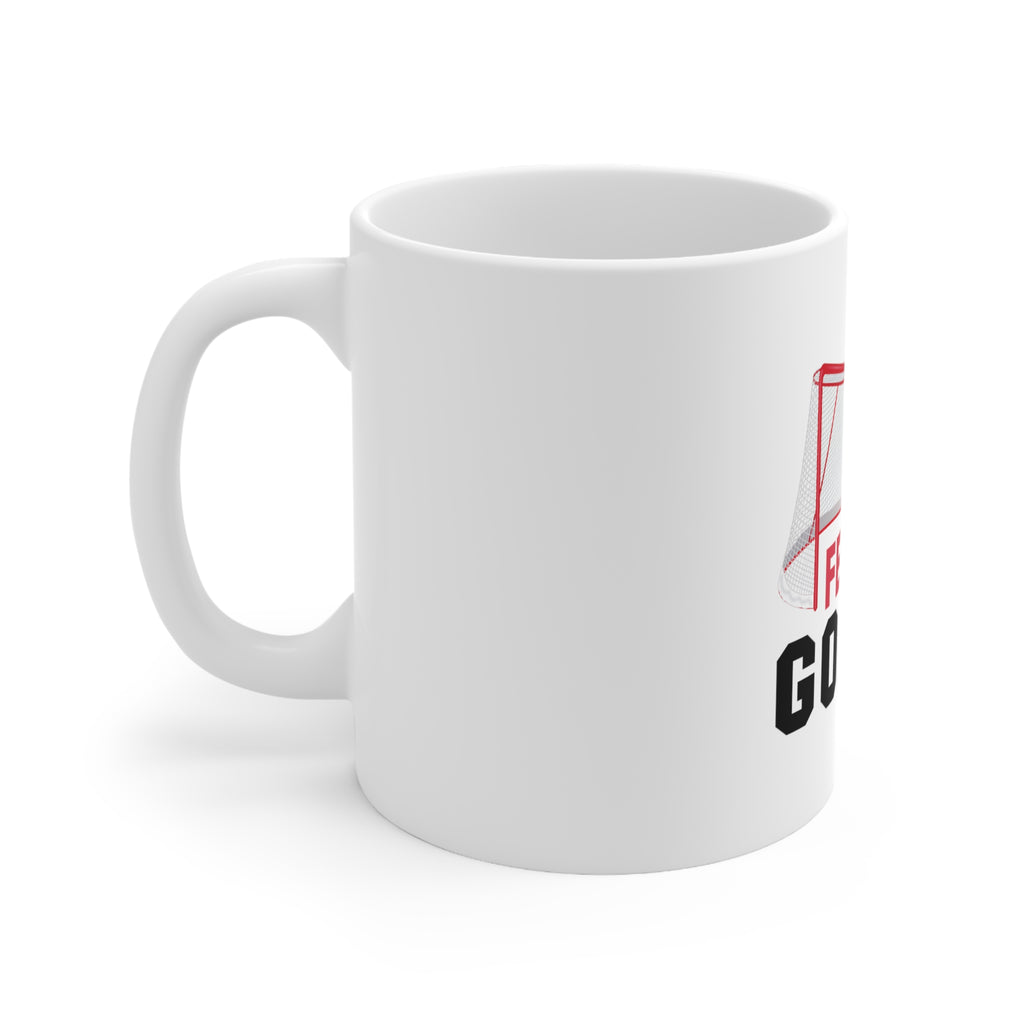 Glossy White Coffee / Tea Mug - Please Don't Feed the Goalie, view 2