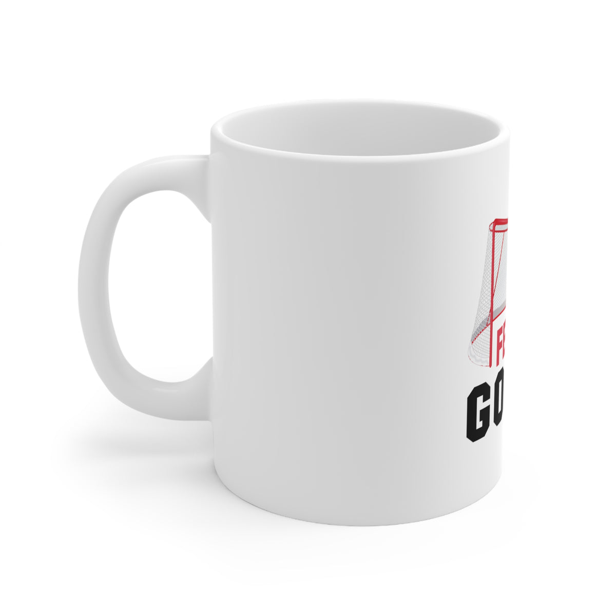 Glossy White Coffee / Tea Mug - Please Don't Feed the Goalie, view 2