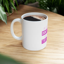 DistinctInk Glossy White Coffee / Tea Mug - If At First You Don't Succeed Fix Ponytail Try Again
