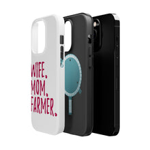 DistinctInk ToughCase for Apple iPhone, Compatible with MagSafe Charging - Wife. Mom. Farmer.