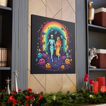 DistinctInk Canvas Wall Art with The Enduring Beauty of Writing for Halloween LGBTQ+ Pride