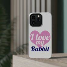 DistinctInk ToughCase for Apple iPhone, Compatible with MagSafe Charging - I Love My Rabbit