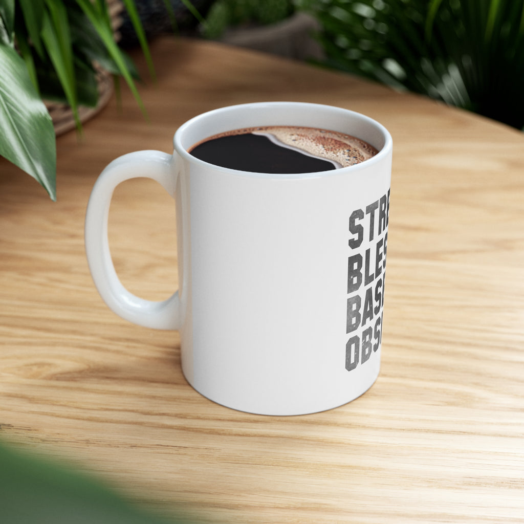 Glossy White Coffee / Tea Mug - Stressed Blessed Baseball Obsessed, view 8