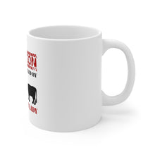 DistinctInk Glossy White Coffee / Tea Mug - Area Controlled By Crazy Farm Lady