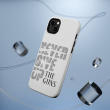 DistinctInk ToughCase for Apple iPhone, Compatible with MagSafe Charging - Never Give Up The Guns