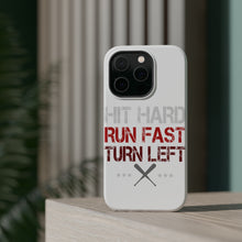 DistinctInk ToughCase for Apple iPhone, Compatible with MagSafe Charging - Hit Hard Run Fast Turn Left Baseball