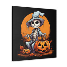 DistinctInk Canvas Wall Art with Haunted Jack-O'-Skeleton for Halloween