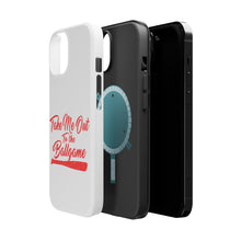 DistinctInk ToughCase for Apple iPhone, Compatible with MagSafe Charging - Take Me Out to the Ballgame Baseball