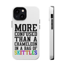 DistinctInk ToughCase for Apple iPhone, Compatible with MagSafe Charging - More Confused than Chameleon in Skittles