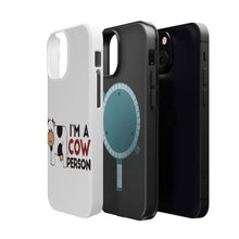 DistinctInk ToughCase for Apple iPhone, Compatible with MagSafe Charging - I'm A Cow Person