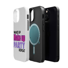 DistinctInk ToughCase for Apple iPhone, Compatible with MagSafe Charging - Wake Up Make Up Party Repeat