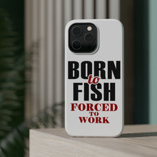 DistinctInk ToughCase for Apple iPhone, Compatible with MagSafe Charging - Born to Fish, Forced to Work