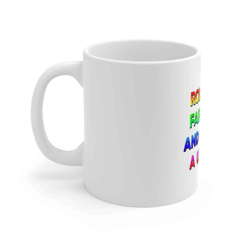 Glossy White Coffee / Tea Mug - Roll Me in Fairy Dust and Call Me a Unicorn, view 2