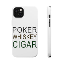 DistinctInk ToughCase for Apple iPhone, Compatible with MagSafe Charging - Poker Whiskey Cigar