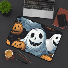 DistinctInk Desk Mat with Ghoulish Ghostbusters and Pumpkins Design for Halloween