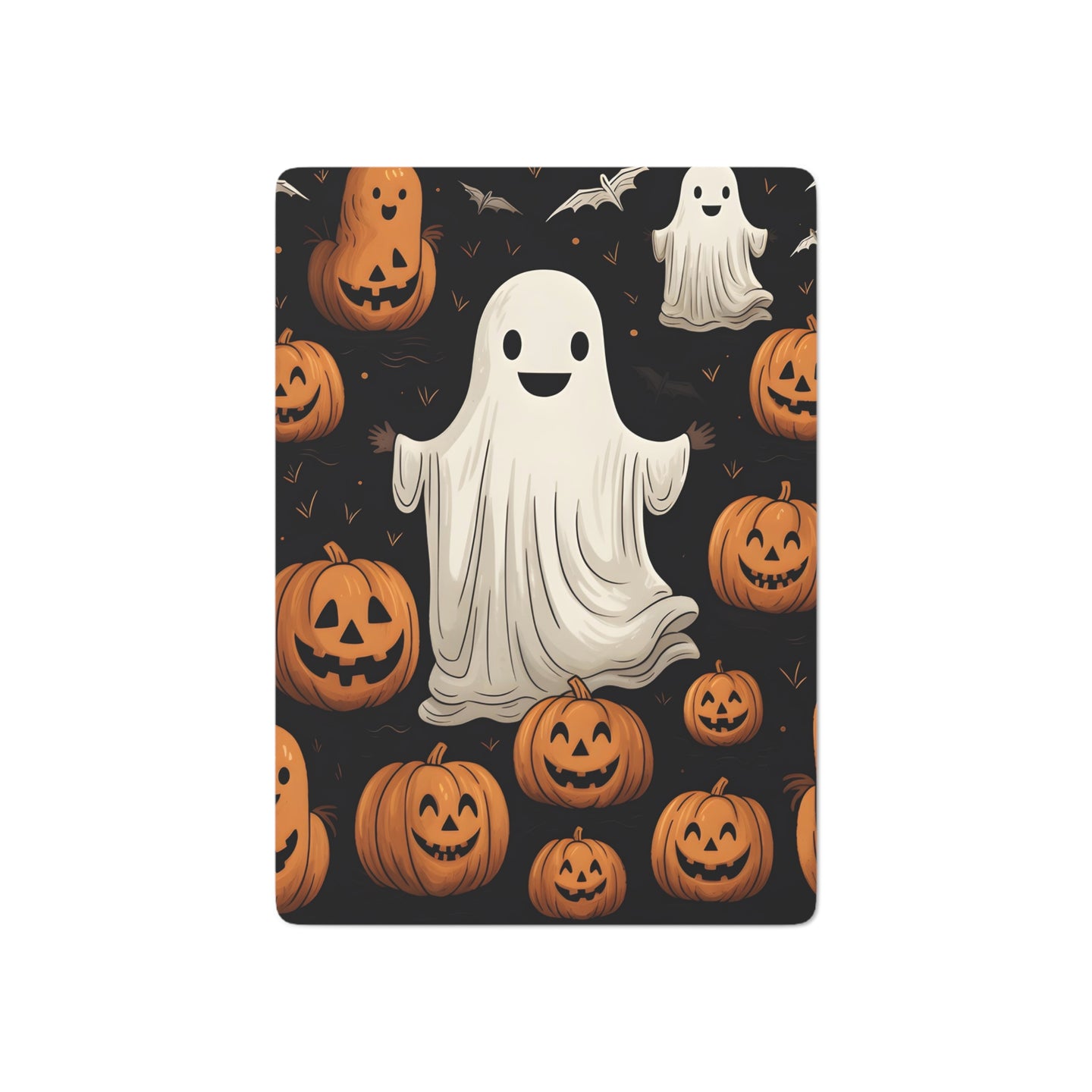 DistinctInk Playing / Poker Cards with Ghastly Skeleton Pumpkin Design for Halloween