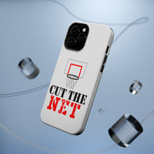 DistinctInk ToughCase for Apple iPhone, Compatible with MagSafe Charging - Cut the Net Basketball