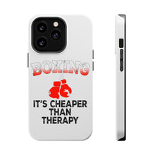 DistinctInk ToughCase for Apple iPhone, Compatible with MagSafe Charging - Boxing It's Cheaper Than Therapy