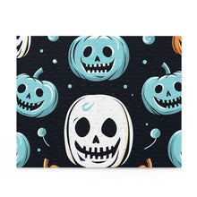 DistinctInk Jigsaw Puzzle with Skele-Ghostly Pumpkin Patch Design for Halloween