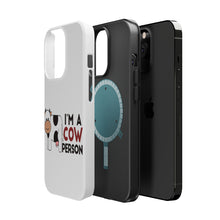DistinctInk ToughCase for Apple iPhone, Compatible with MagSafe Charging - I'm A Cow Person