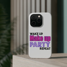 DistinctInk ToughCase for Apple iPhone, Compatible with MagSafe Charging - Wake Up Make Up Party Repeat