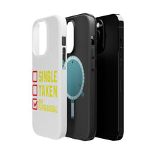 DistinctInk ToughCase for Apple iPhone, Compatible with MagSafe Charging - Single Taken Busy Playing Baseball