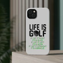 DistinctInk ToughCase for Apple iPhone, Compatible with MagSafe Charging - Life is Golf Slice Hook Straight Miracle