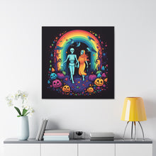 DistinctInk Canvas Wall Art with The Enduring Beauty of Writing for Halloween LGBTQ+ Pride
