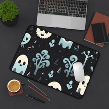 DistinctInk Desk Mat with Ghastly Skeletal Shadows Design for Halloween
