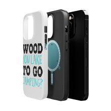 DistinctInk ToughCase for Apple iPhone, Compatible with MagSafe Charging - Wood You Lake to Go Camping