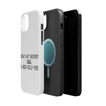 DistinctInk ToughCase for Apple iPhone, Compatible with MagSafe Charging - How's My Driving Call 1-800-GOLF-PRO