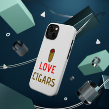 DistinctInk ToughCase for Apple iPhone, Compatible with MagSafe Charging - I Love Cigars