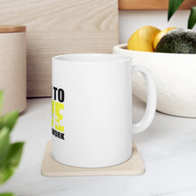 DistinctInk Glossy White Coffee / Tea Mug - Born to Dive, Forced to Work