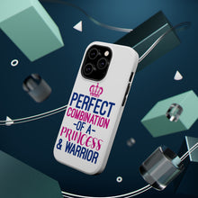 DistinctInk ToughCase for Apple iPhone, Compatible with MagSafe Charging - Perfect Combination of Princess & Warrior
