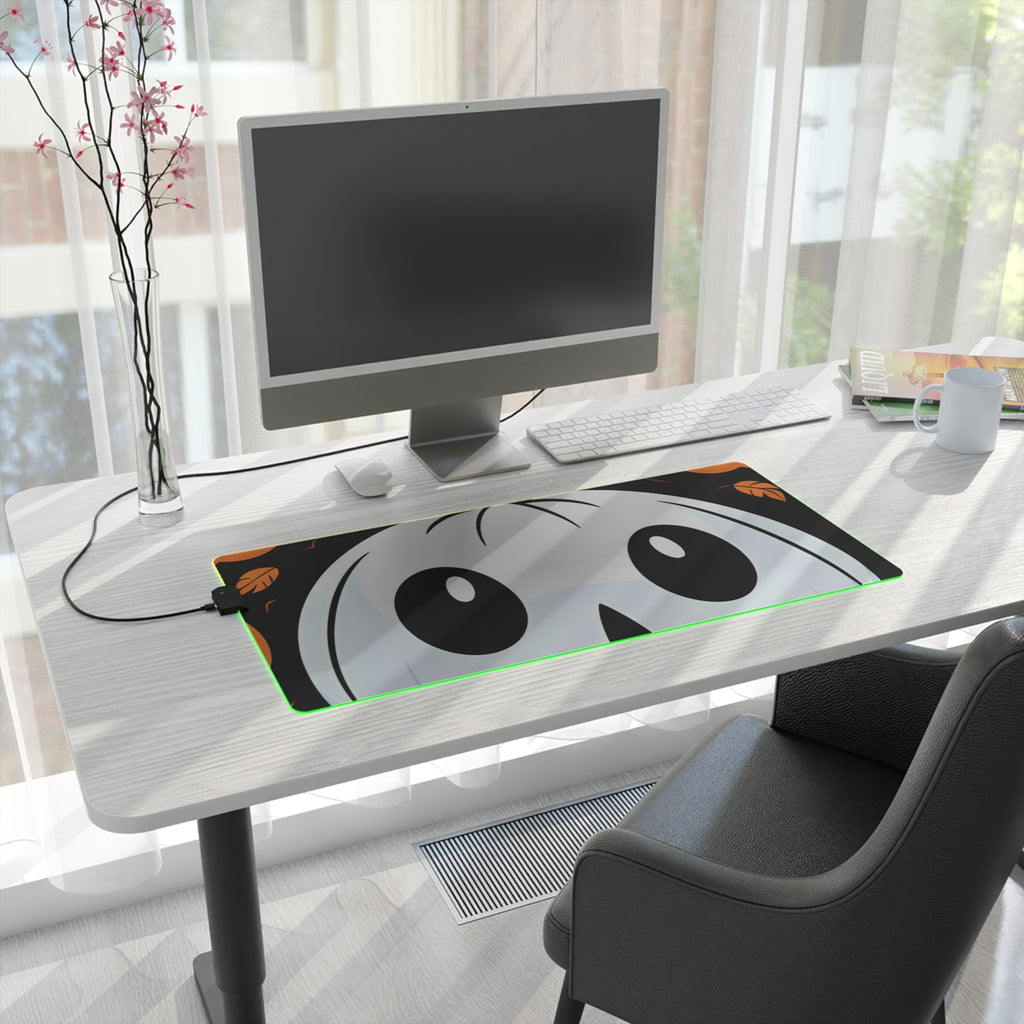 LED Gaming Mouse Pad with Ghost Skeleton Cartoon Pumpkin Design for Halloween, view 16