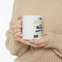 DistinctInk Glossy White Coffee / Tea Mug - Nurse and a Mother - Busy and Proud