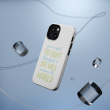 DistinctInk ToughCase for Apple iPhone, Compatible with MagSafe Charging - Girls With Right Hairstyle Will Conquer the World
