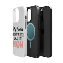 DistinctInk ToughCase for Apple iPhone, Compatible with MagSafe Charging - My Favorite Hockey Player Calls Me Mom