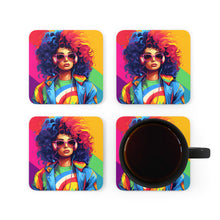 DistinctInk (Set of 4) Corkwood Coasters with Living a Full Life Design for LGBTQ+ Pride