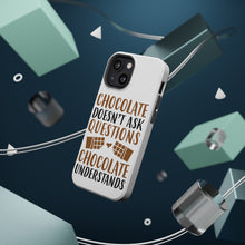 DistinctInk ToughCase for Apple iPhone, Compatible with MagSafe Charging - Chocolate Doesn't Ask Questions Understands