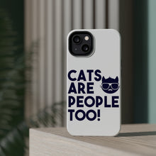 DistinctInk ToughCase for Apple iPhone, Compatible with MagSafe Charging - Cats Are People Too