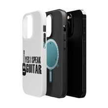 DistinctInk ToughCase for Apple iPhone, Compatible with MagSafe Charging - Yes I Speak Guitar