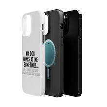 DistinctInk ToughCase for Apple iPhone, Compatible with MagSafe Charging - My Dog Winks at Me Sometimes