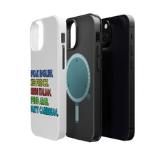 DistinctInk ToughCase for Apple iPhone, Compatible with MagSafe Charging - Speak English Kiss French Dress Italian
