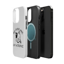 DistinctInk ToughCase for Apple iPhone, Compatible with MagSafe Charging - My Puns Are Cat-Astrophic