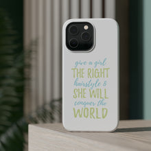 DistinctInk ToughCase for Apple iPhone, Compatible with MagSafe Charging - Girls With Right Hairstyle Will Conquer the World