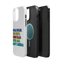 DistinctInk ToughCase for Apple iPhone, Compatible with MagSafe Charging - Speak English Kiss French Dress Italian