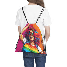 DistinctInk Drawstring Bag Backpack with Leading a New Path Design for LGBTQ+ Pride