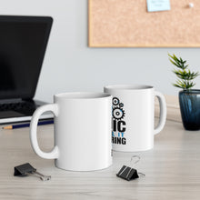 DistinctInk Glossy White Coffee / Tea Mug - People Think It's Magic It's Engineering